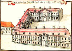 Neu erbaute Bischofhof. Ao 1769 vollendet - Paac Biskupi zbudowany w 1769 r., widok oglny